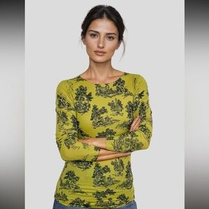 Second Skin Raw Edge Mesh Toile Long Sleeved Top